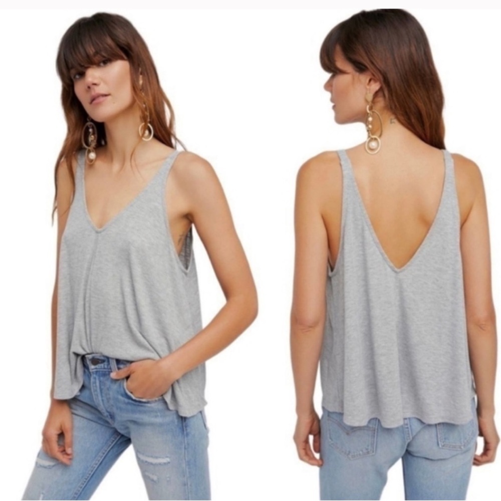 Free People NWT Ribbed V-Neck Swing Tank - Size Small